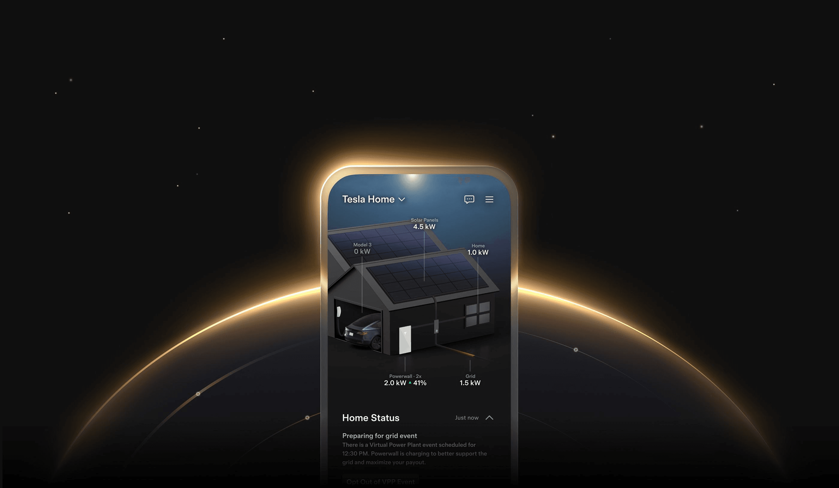 Tesla Home app status