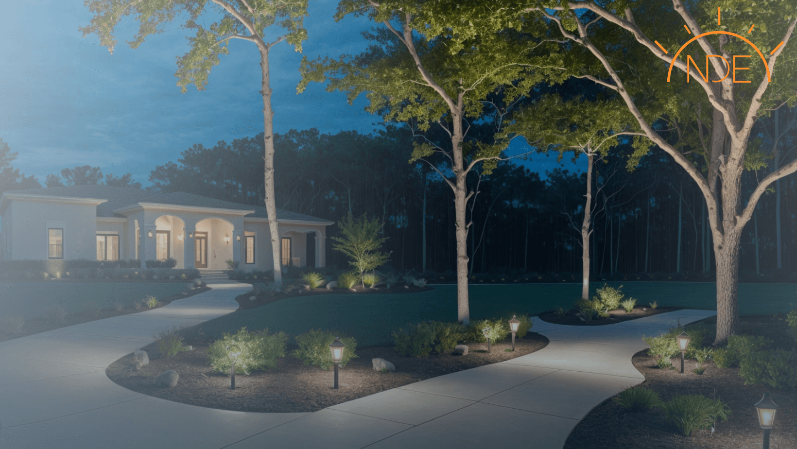 Modern house in Sarasota with landscape lighting at dusk: guide to selecting outdoor fixtures.